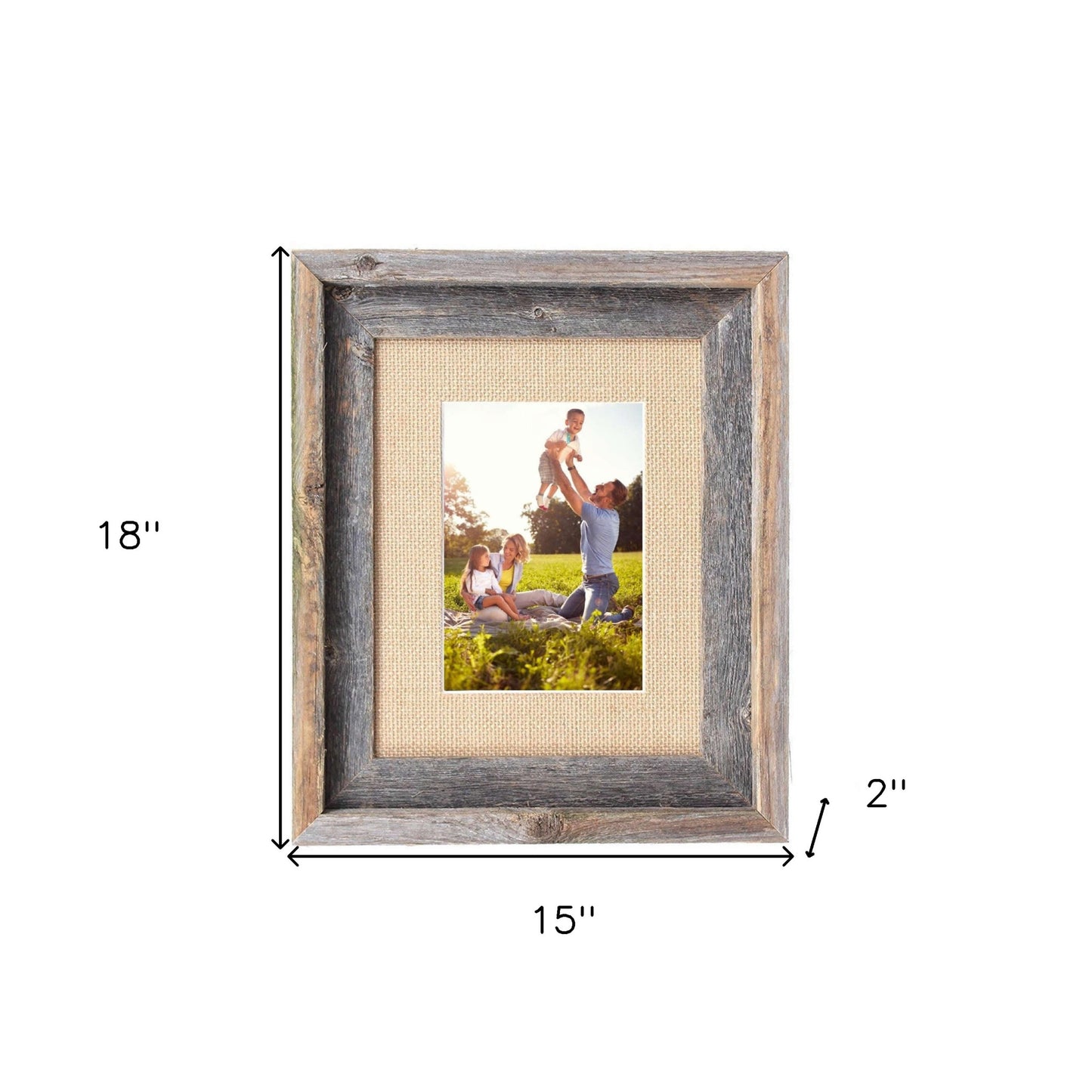 11X14 Rustic Burlap Picture Frame With Plexiglass