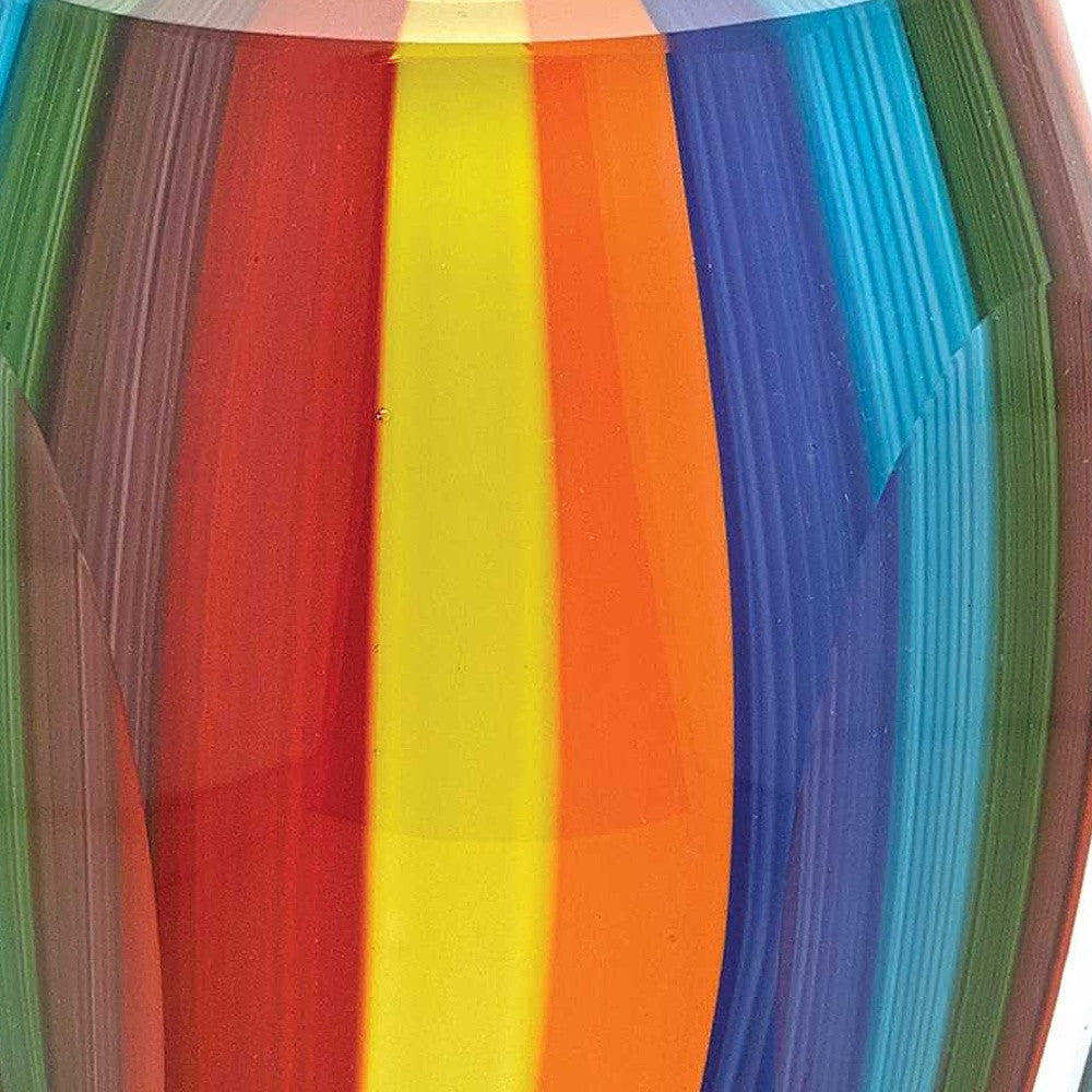 6 Multicolor Art Glass Vase