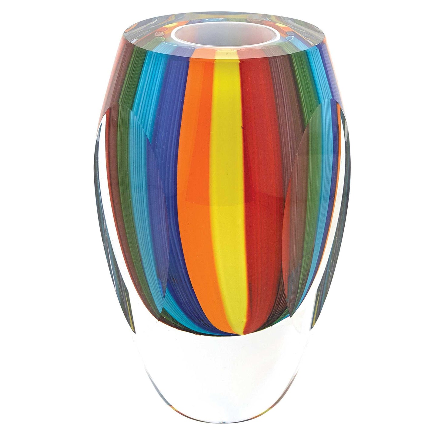 6 Multicolor Art Glass Vase