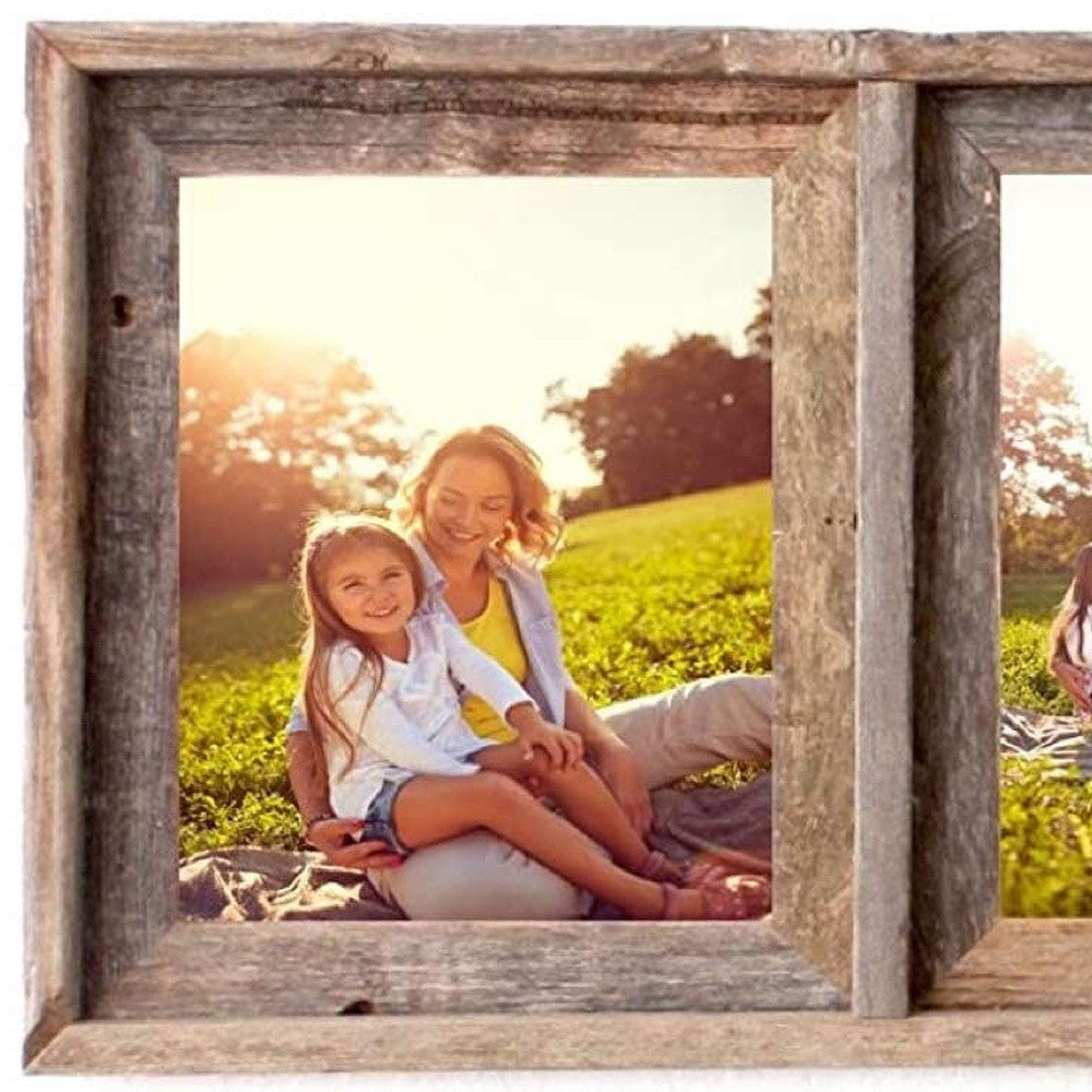 8X10 Trio Rustic Weathered Grey Picture Frame With Plexiglass Holder