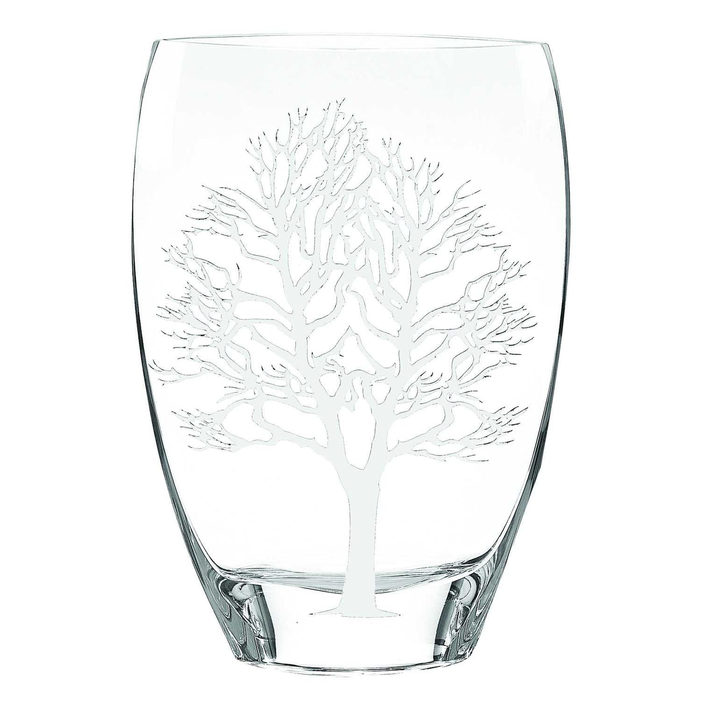 12 Mouth Blown Frosted Crystal European Made Tree Of Life Vase