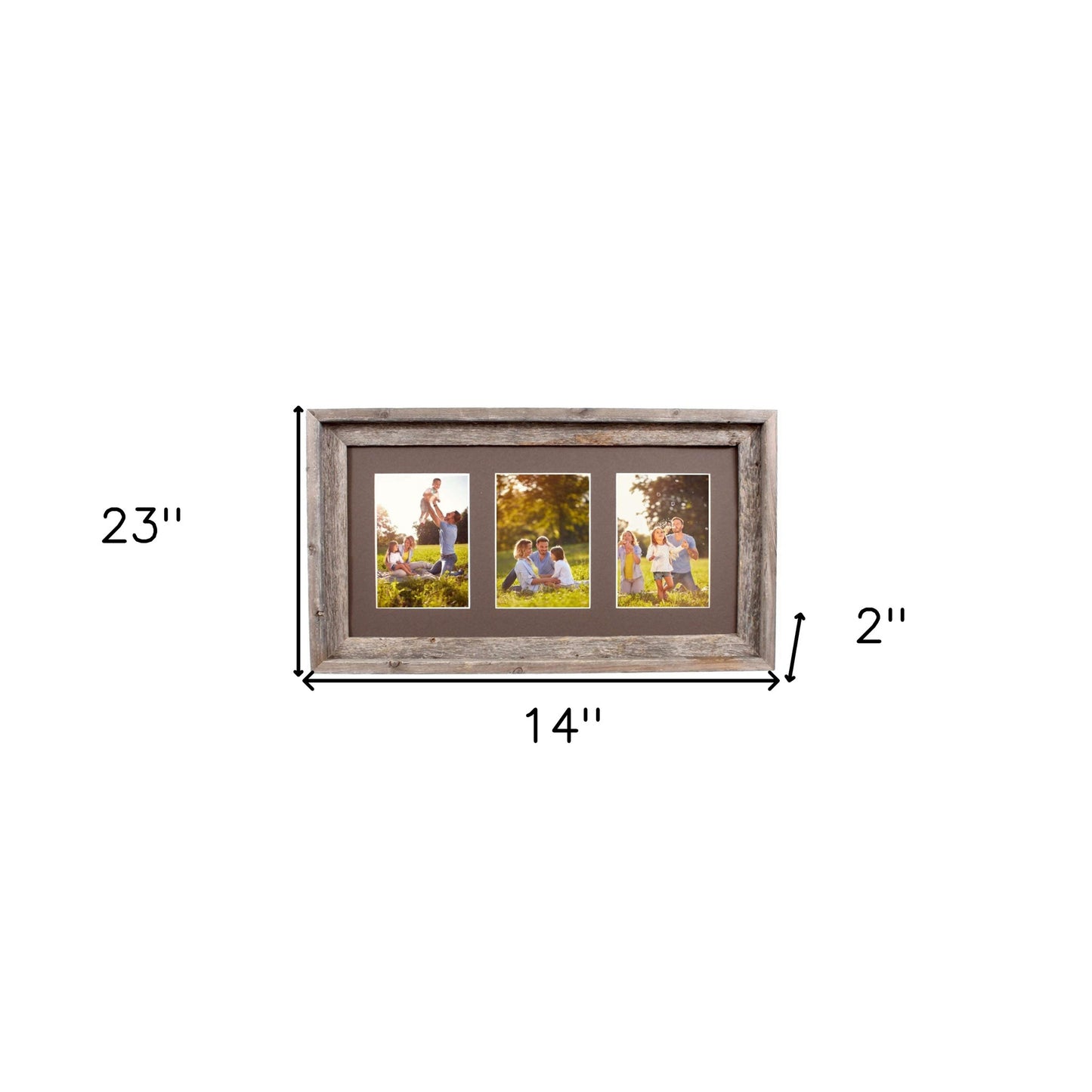 3 - 5X7 Natural Weathered Grey Picture Frame