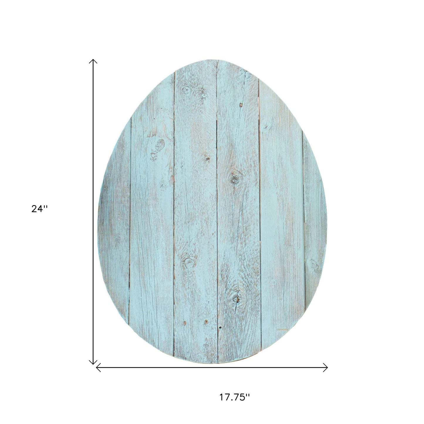 24" Rustic Farmhouse Turquoise Wood Large Egg