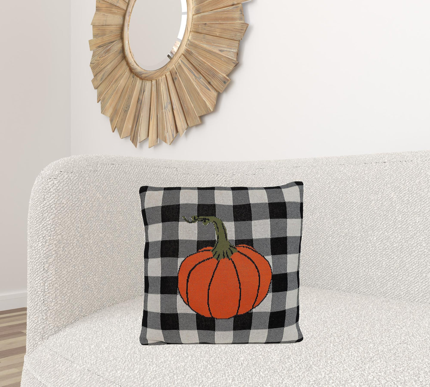 Buffalo Check Pumpkin Throw Pillow