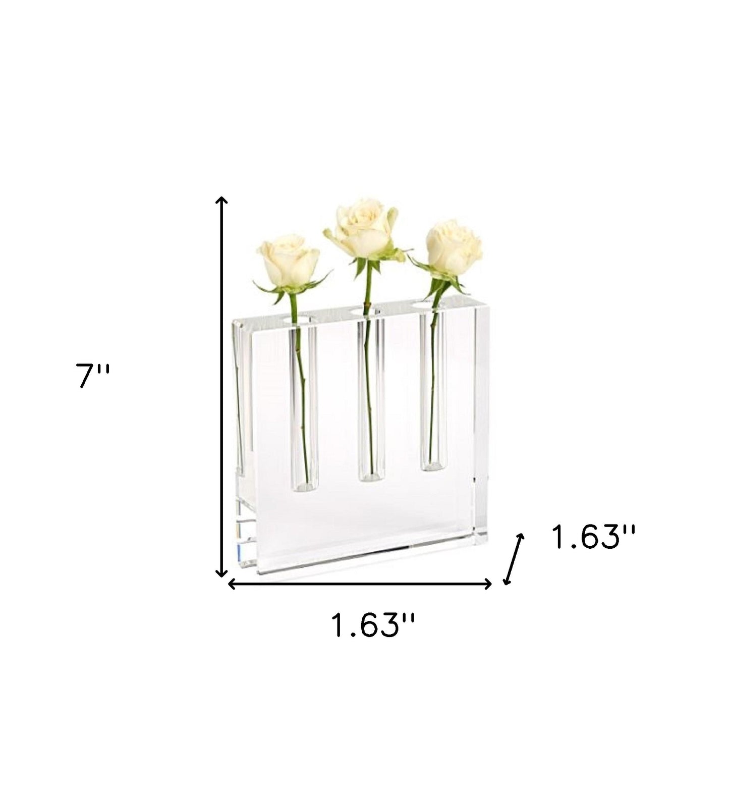Modern Clear Square Block Optical Crystal Vase