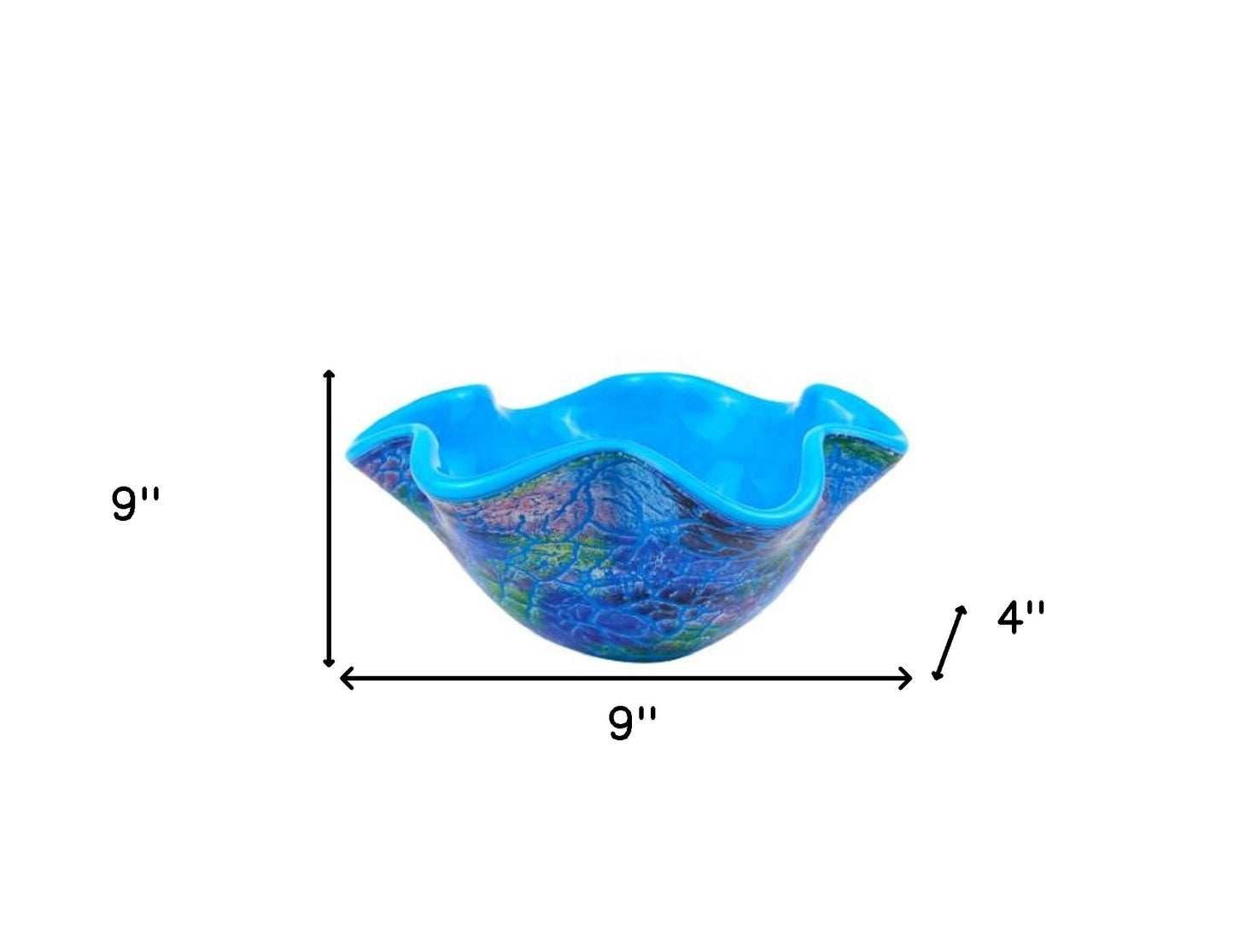 Abstract Multi Color Glass Centerpiece Bowl