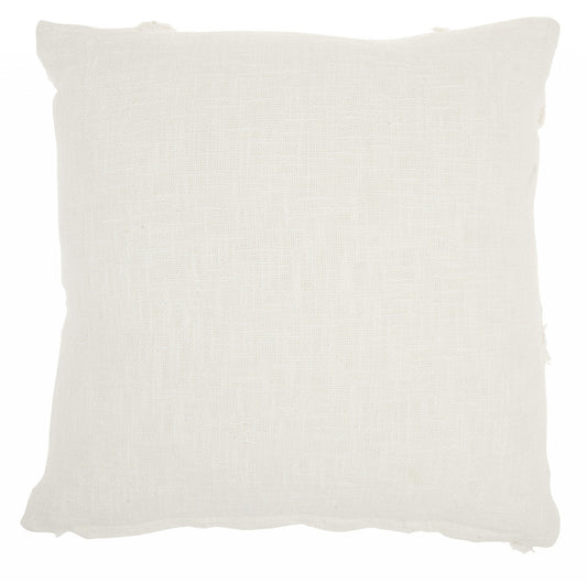 Boho Chic White Textured Lines Throw Pillow