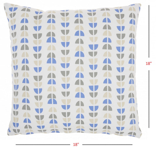 Blue And Taupe Geo Lines Throw Pillow