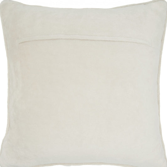20" Ivory With Bling Quilted Velvet Throw Pillow