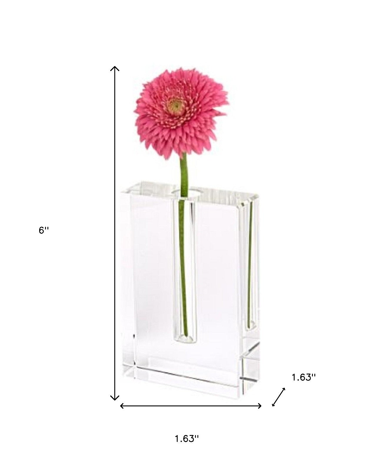 Modern Clear 6 Block Optical Crystal Vase