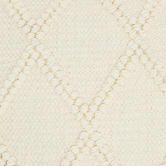 Ivory Textured Lattice Throw Pillow