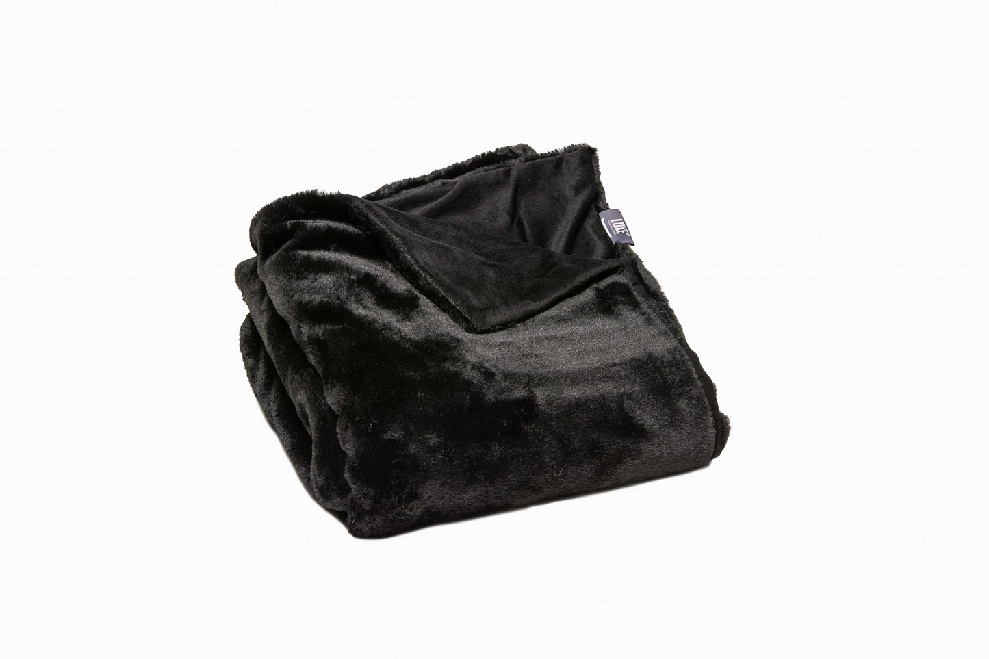 Black Faux Fur Solid Color Plush Throw