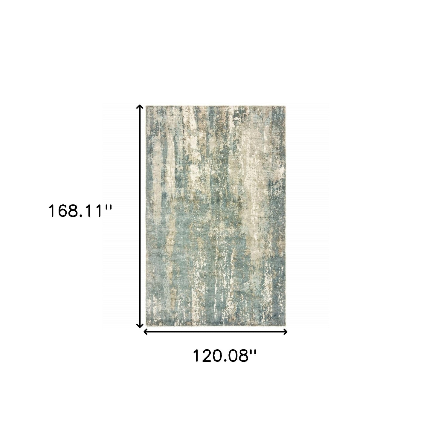 10’ X 14’ Blue And Gray Abstract Splash Indoor Area Rug