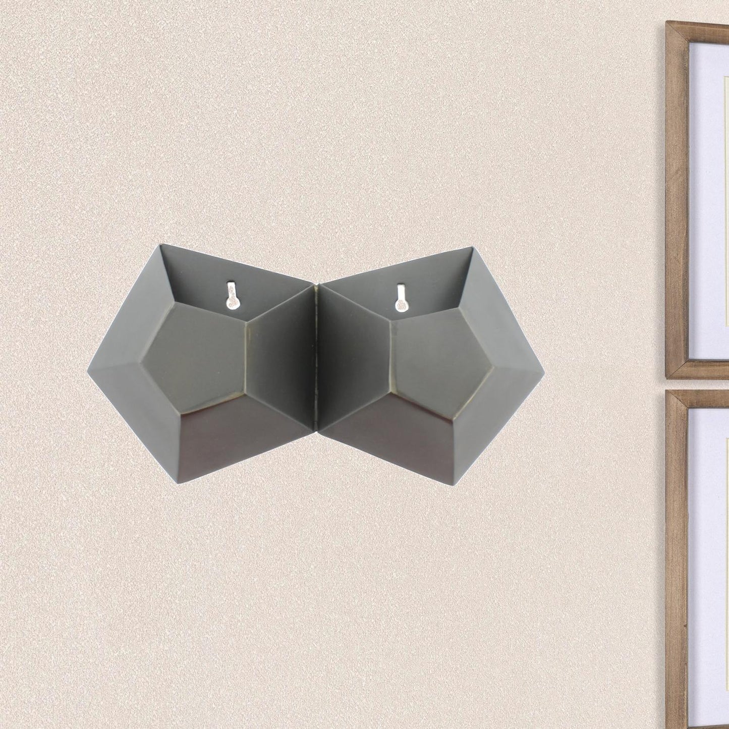 Double Pentagonal Iron Wall Vase