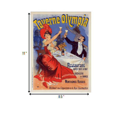 Taverne Olympia French Restaurant Unframed Print Wall Art