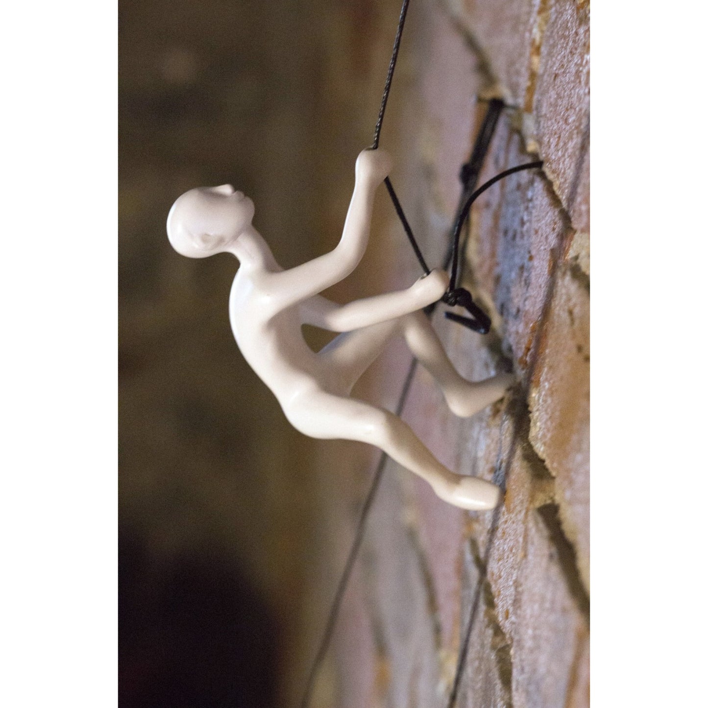 6" White Unique Climbing Man Wall Art