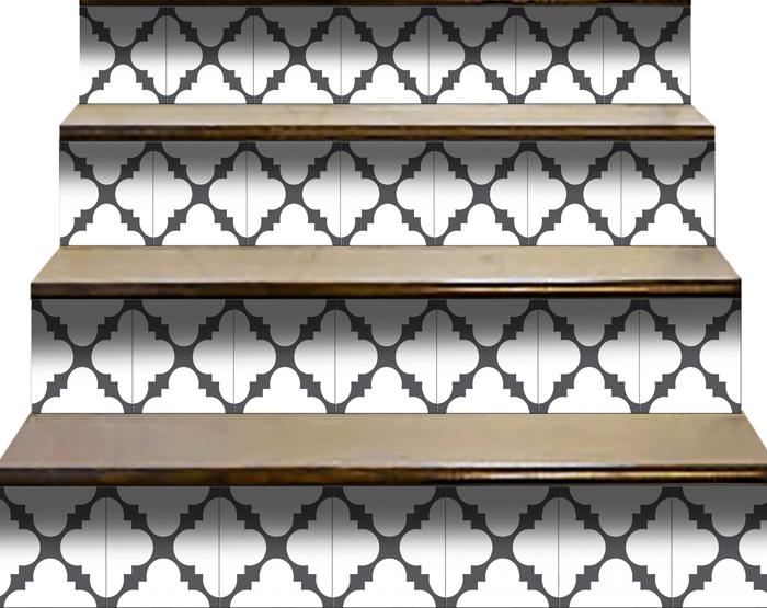 5" X 5" Dark Gray And White Tri Peel And Stick Tiles