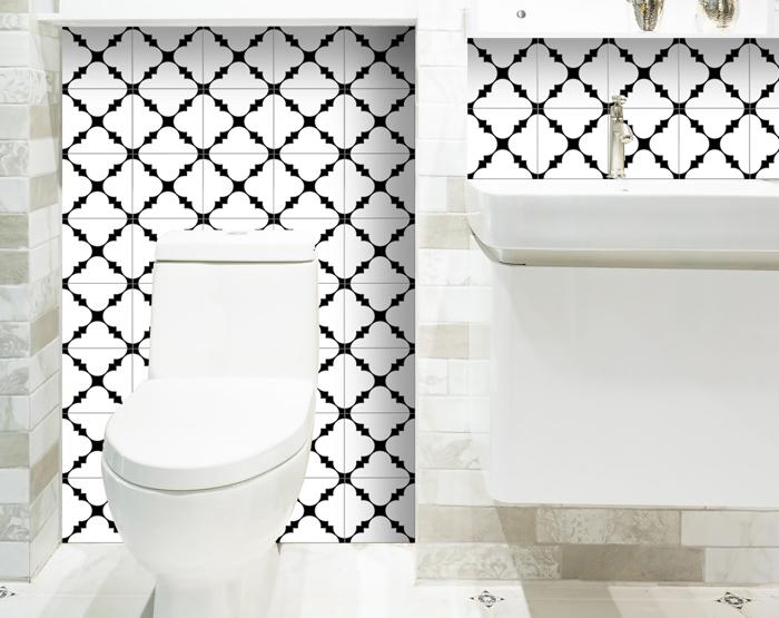 8" X 8" Black And White Tri Peel And Stick Tiles