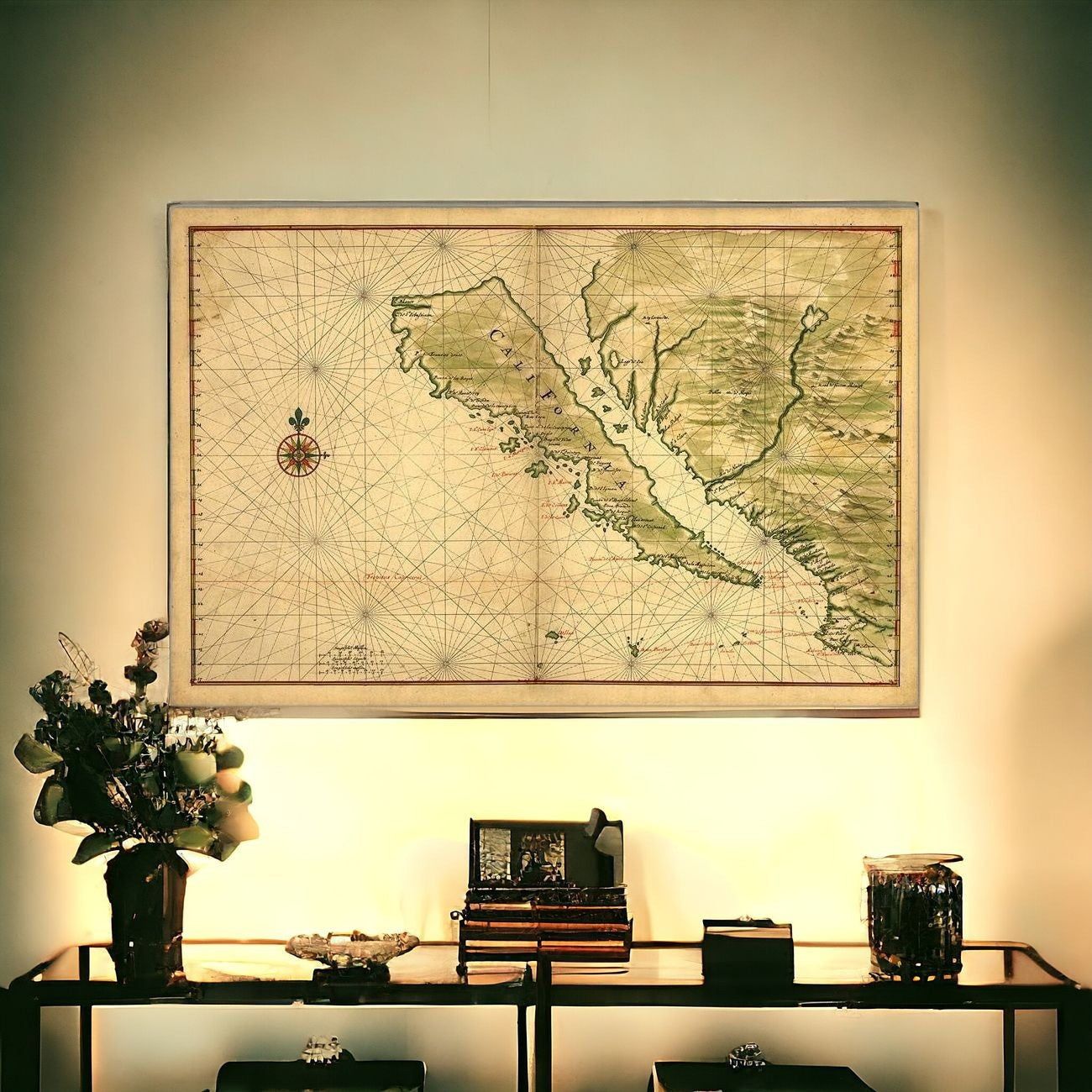 24" X 36" California As An Island C1650 Vintage Map Wall Art