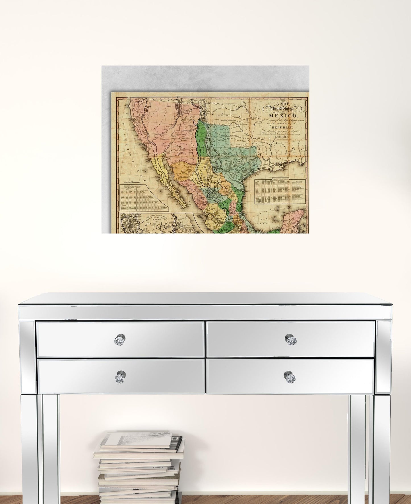 20" X 24" Vintage 1846 Map Of Mexico Wall Art