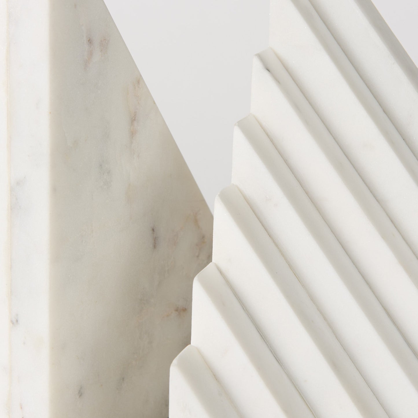 3D Modern Stepped Triangle Marble Bookends