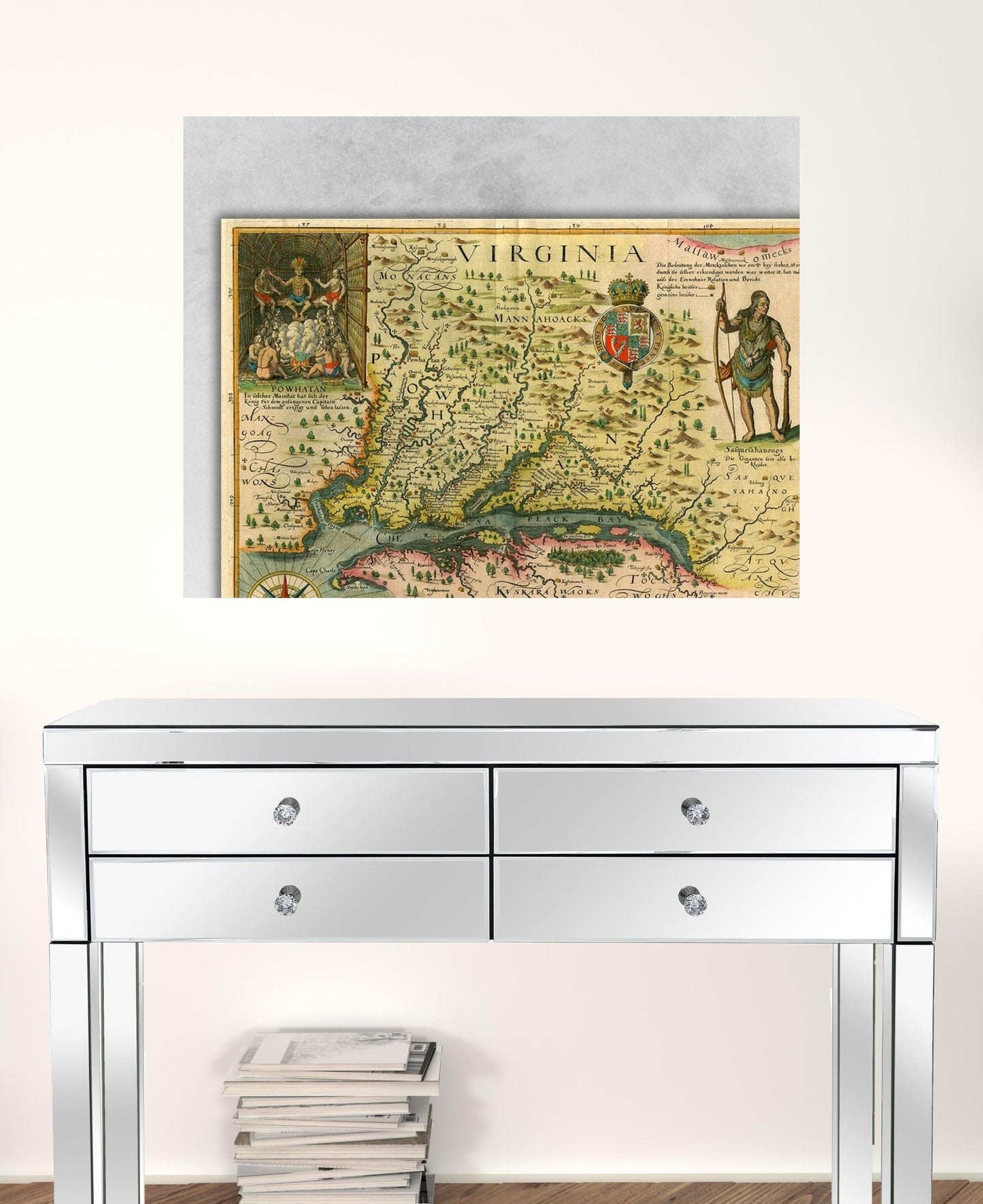 24" X 32" Map Of Virginia C1627 Vintage  Poster Wall Art