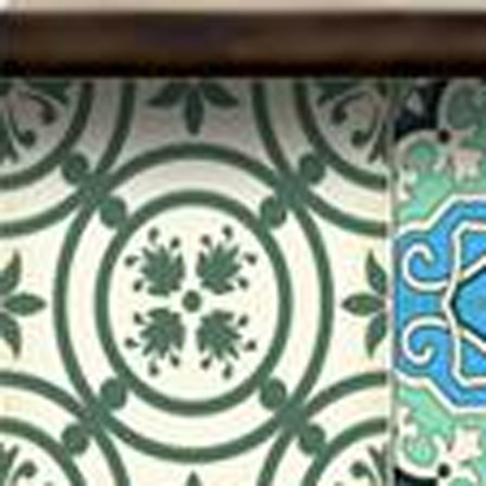 4" X 4" Sage And Aqua Floral Peel And Stick Removable Tiles