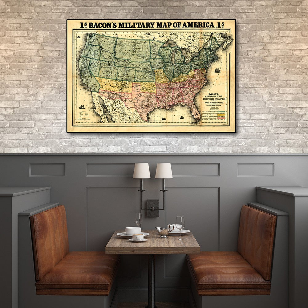 Vintage 1862 Civil War Map Unframed Print Wall Art