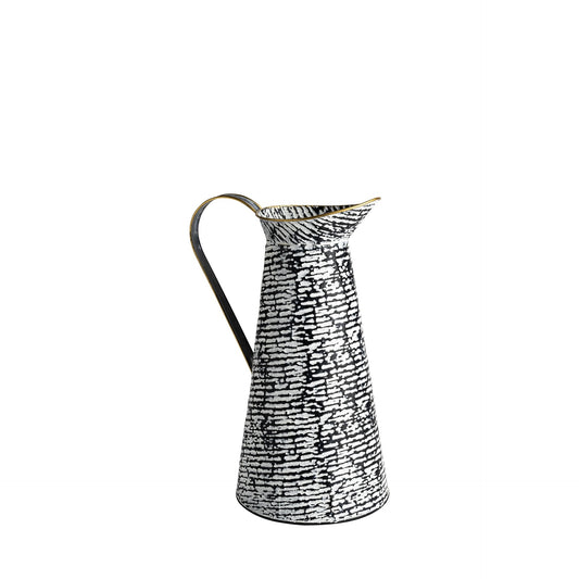 Petite Black And White Textured Jug Vase