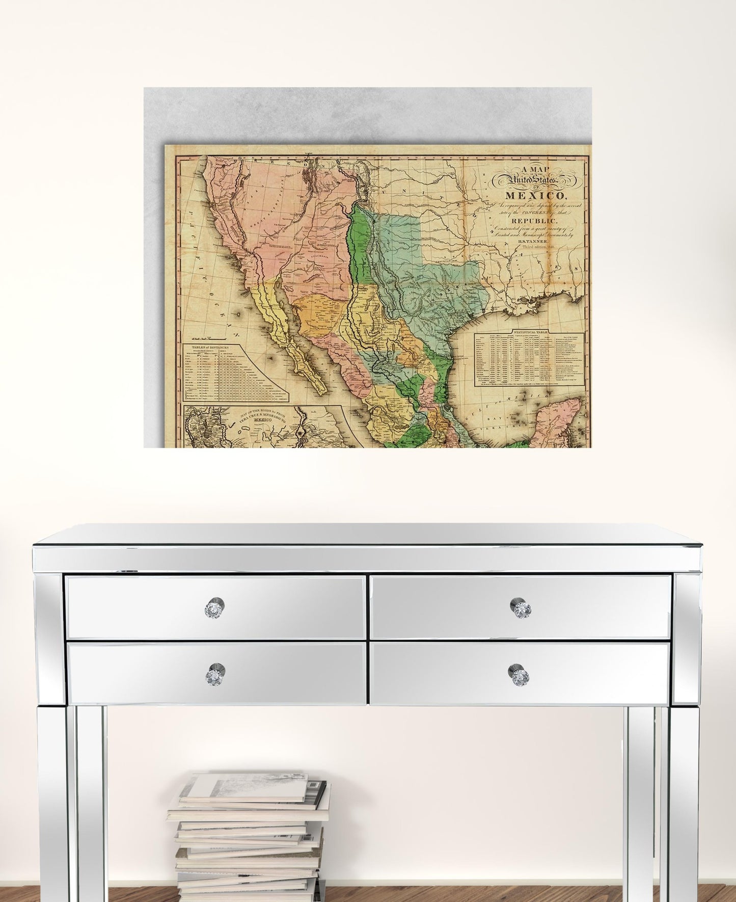 Vintage 1846 Map Of Mexico Unframed Print Wall Art