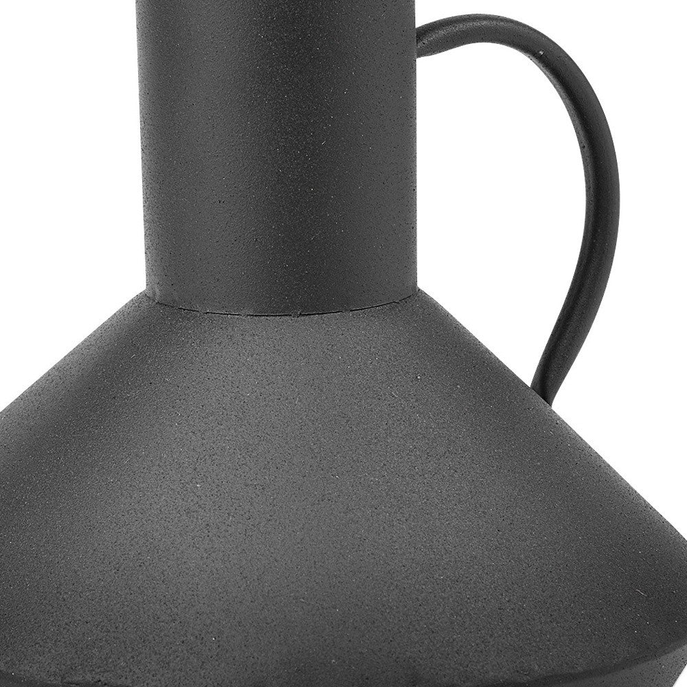 Shallow Rustic Black Metal Decorative Jug