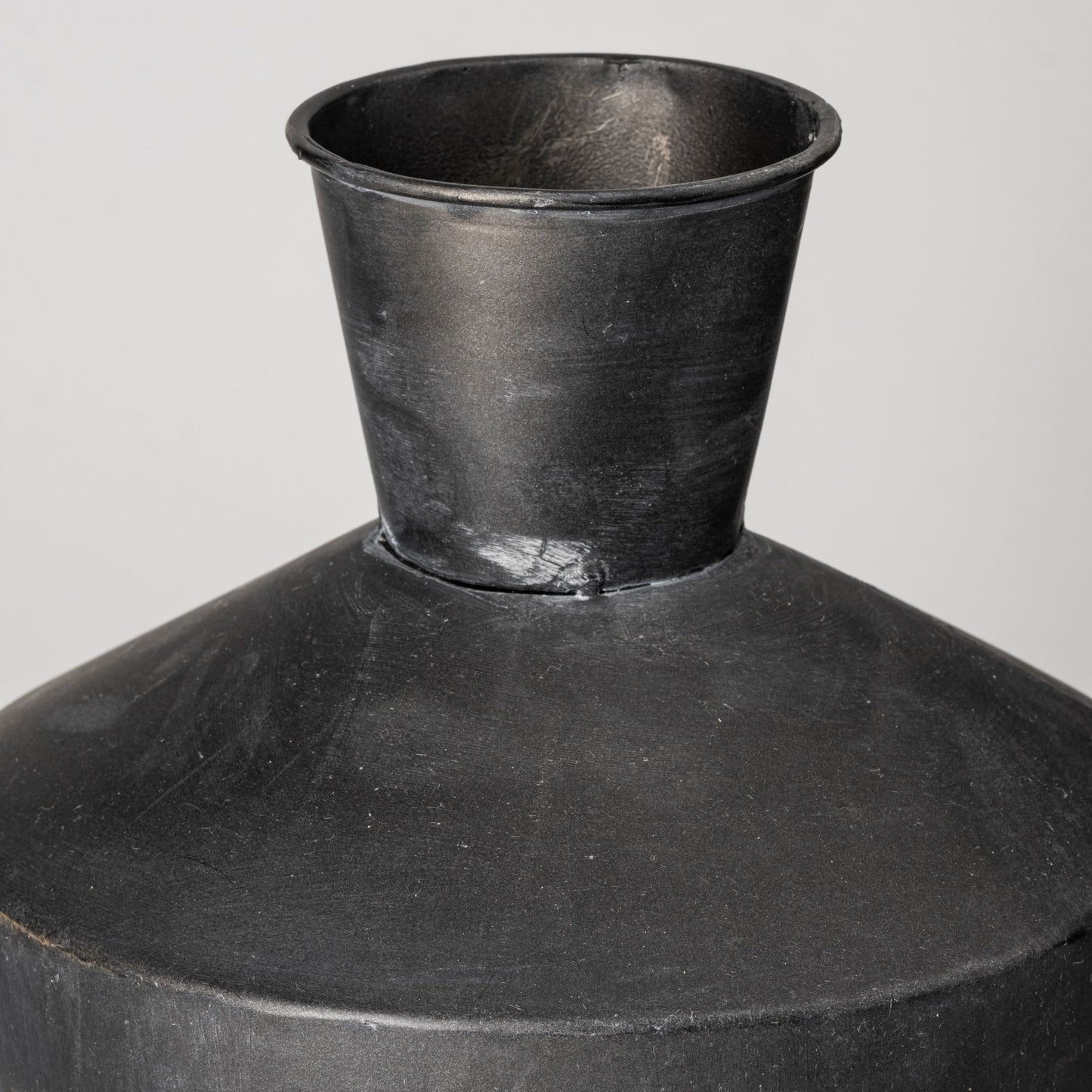 Set Of Two Black Metal Urns