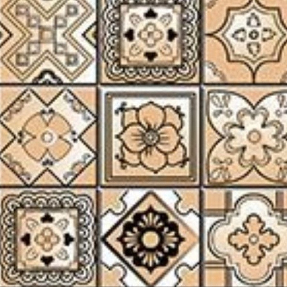 6" X 6" Shades Of Taupe Mosaic Peel And Stick Removable Tiles