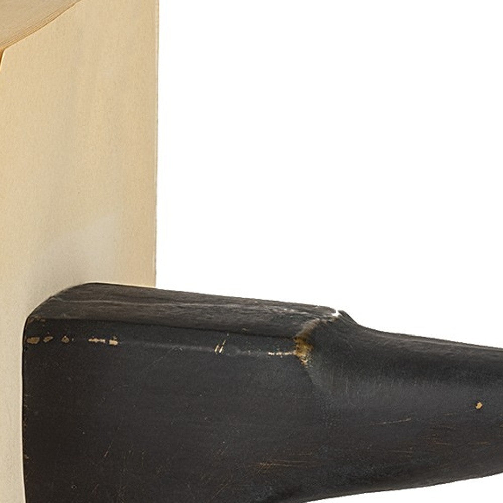 Distressed Black Anvil Bookends