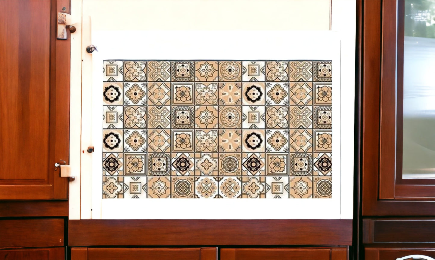 7" X 7" Shades Of Taupe Mosaic Peel And Stick Removable Tiles