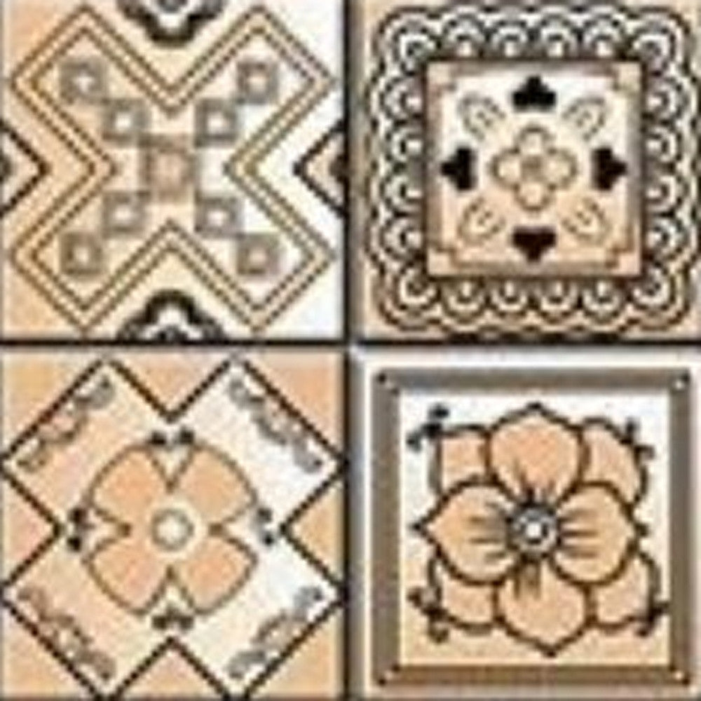 7" X 7" Shades Of Taupe Mosaic Peel And Stick Removable Tiles