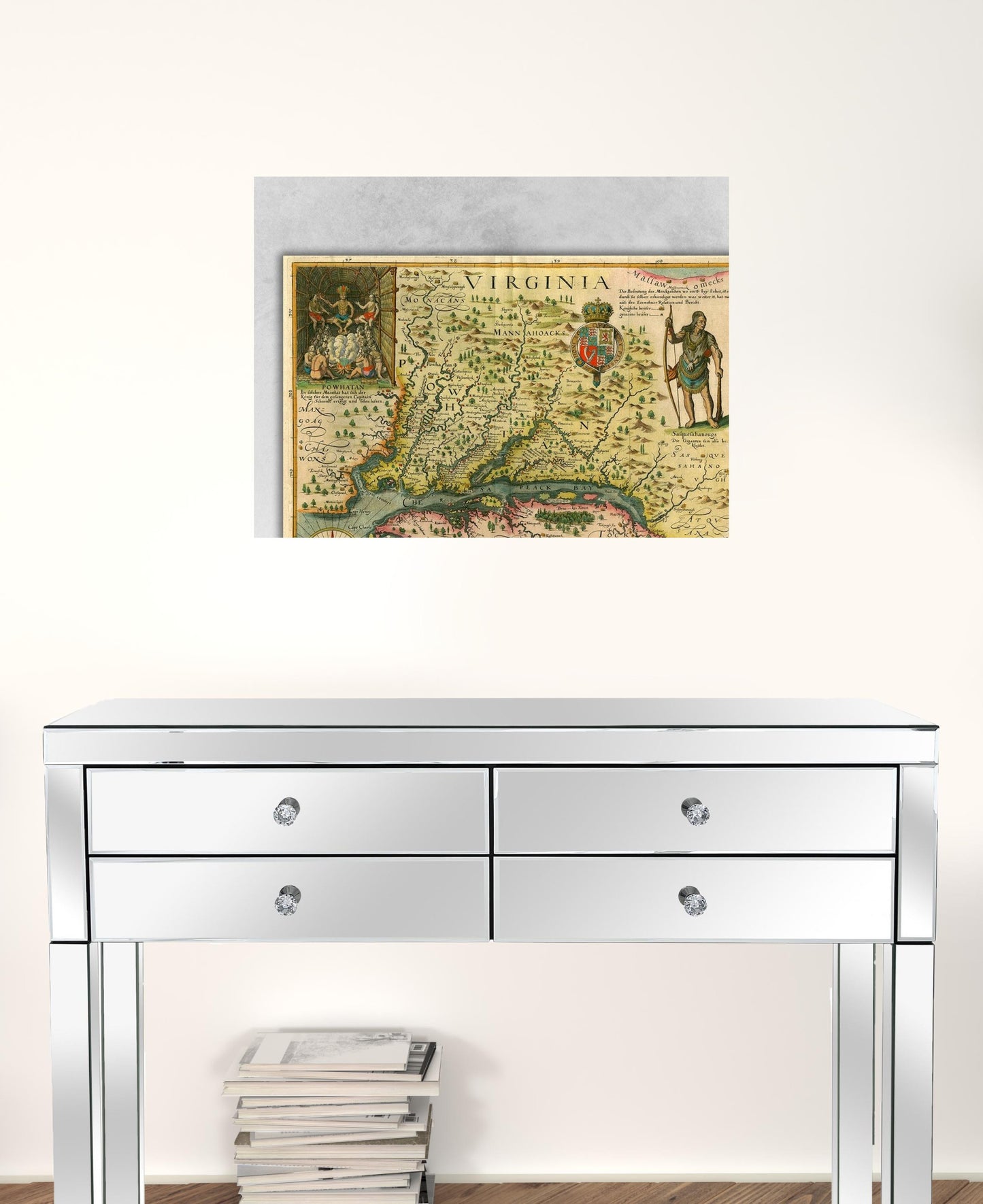 18" X 24" Map Of Virginia C1627 Vintage  Poster Wall Art