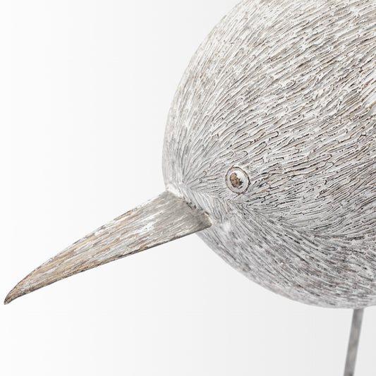 Off White Resin Bird Sculpture
