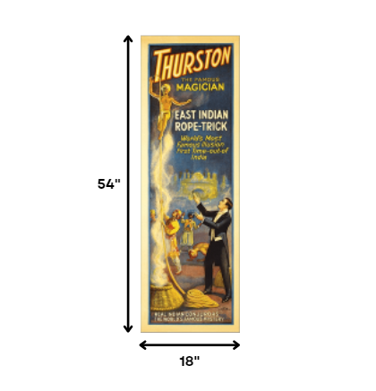 18" X 54" Thurston Rope Trick Vintage Magic Poster Wall Art