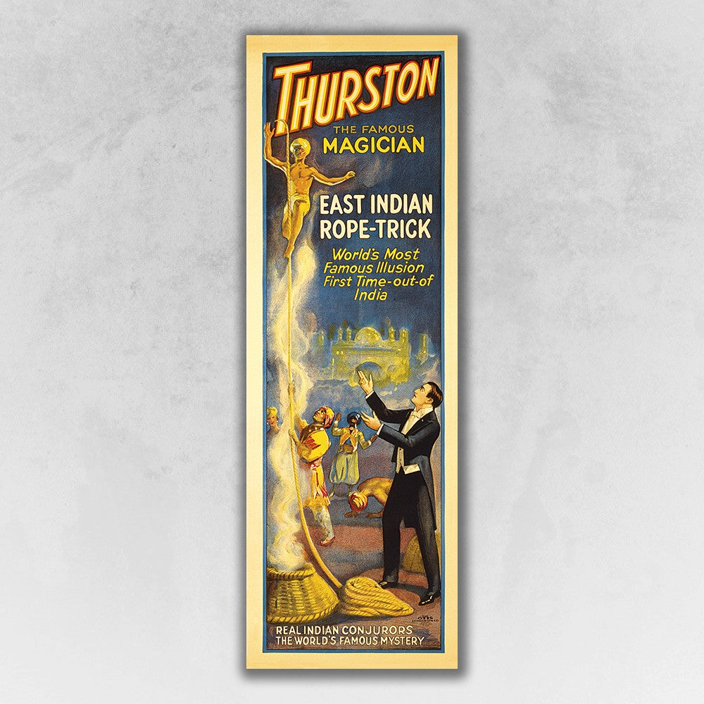 18" X 54" Thurston Rope Trick Vintage Magic Poster Wall Art