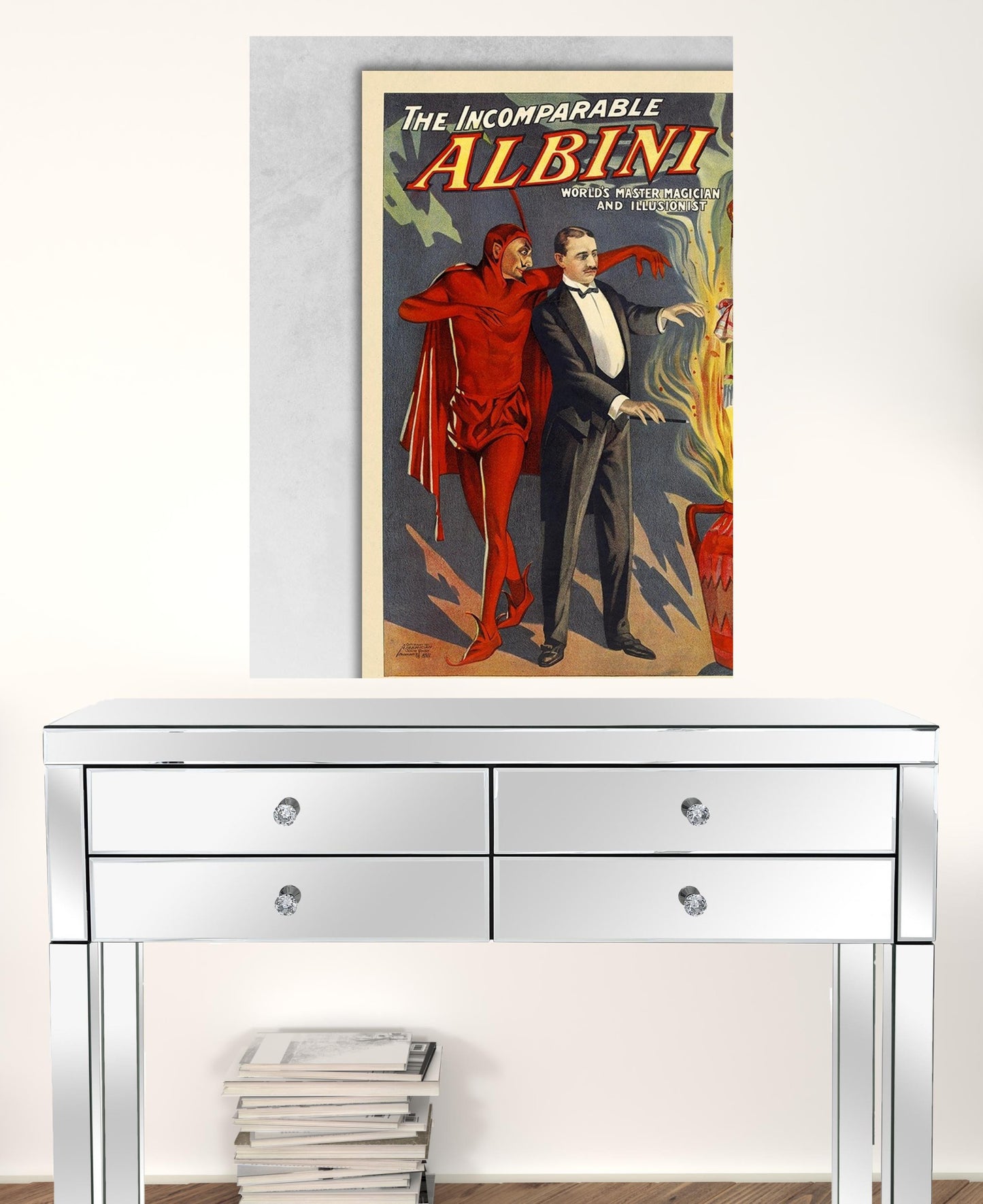 24" X 32" The Incomparable Albini Vintage Magic Poster Wall Art