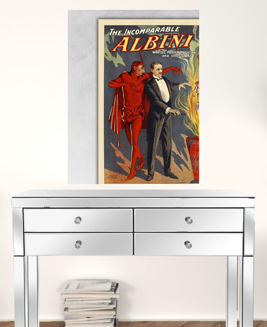 24" X 32" The Incomparable Albini Vintage Magic Poster Wall Art