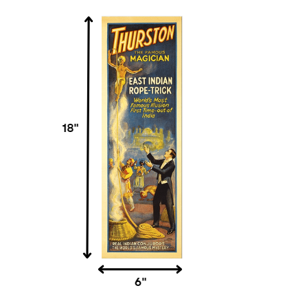 6" X 18" Thurston Rope Trick Vintage Magic Poster Wall Art