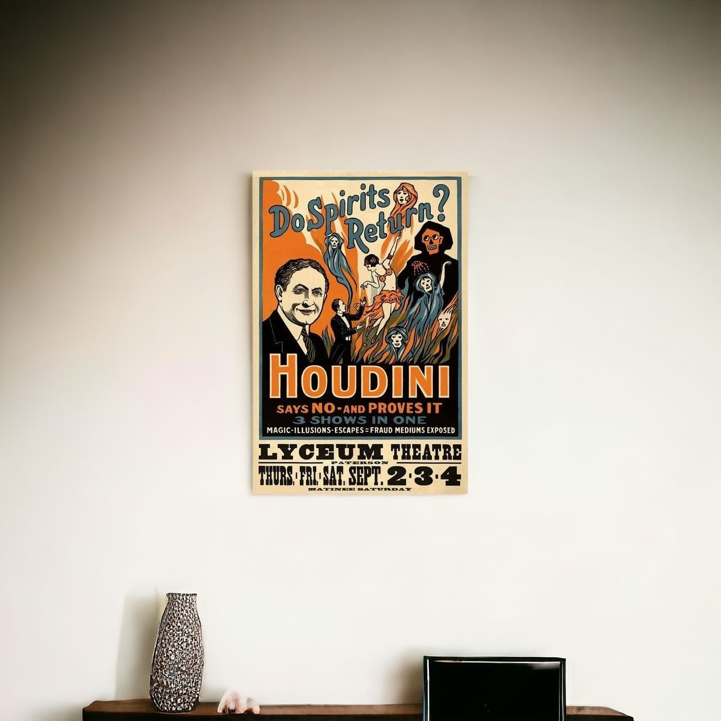 Houdini Spirits Vintage Magic Unframed Print Wall Art