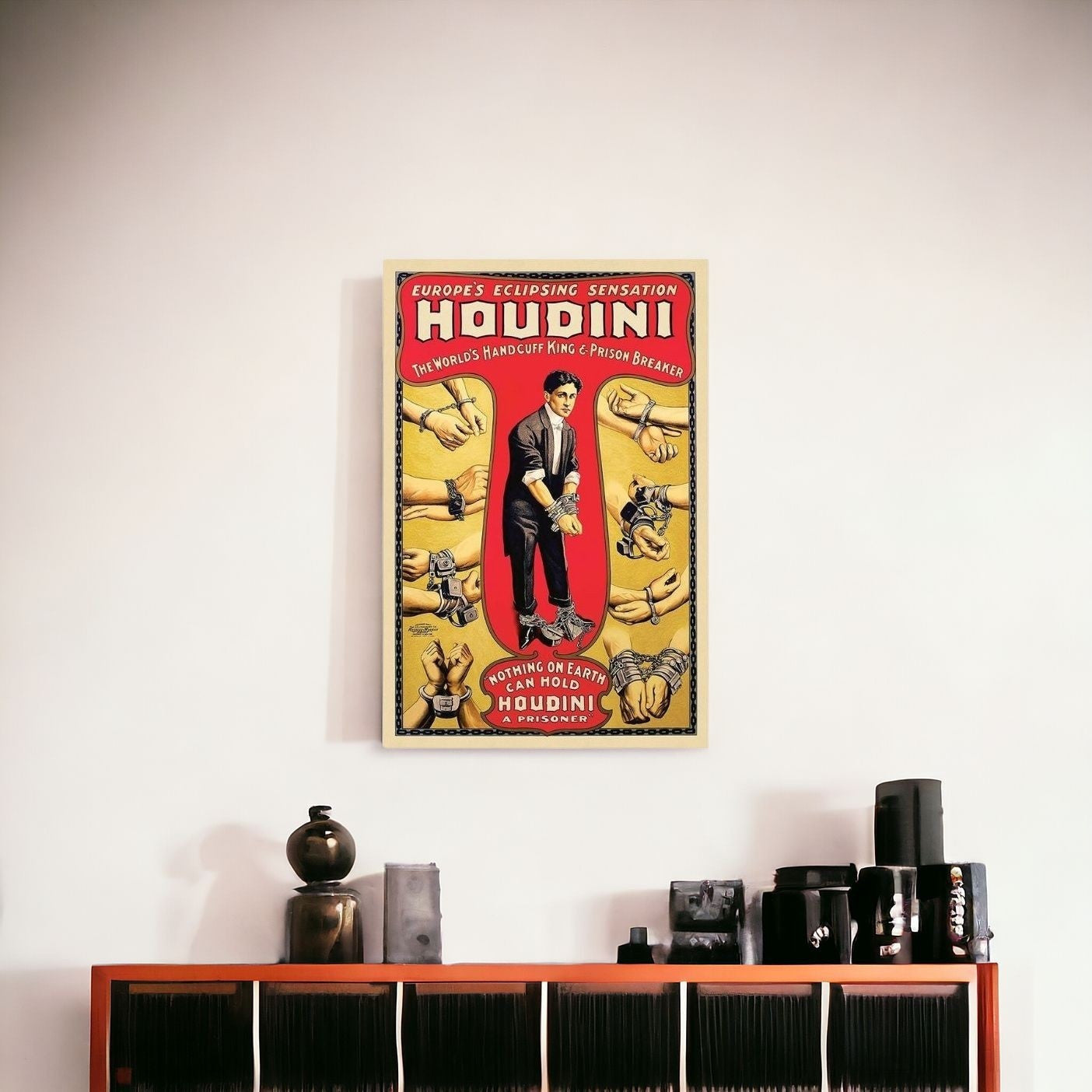 20" X 30" Houdini Handcuff King Vintage Magic Poster Wall Art