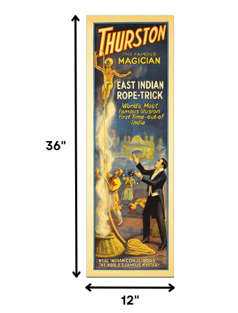 12" X 36" Thurston Rope Trick Vintage Magic Poster Wall Art