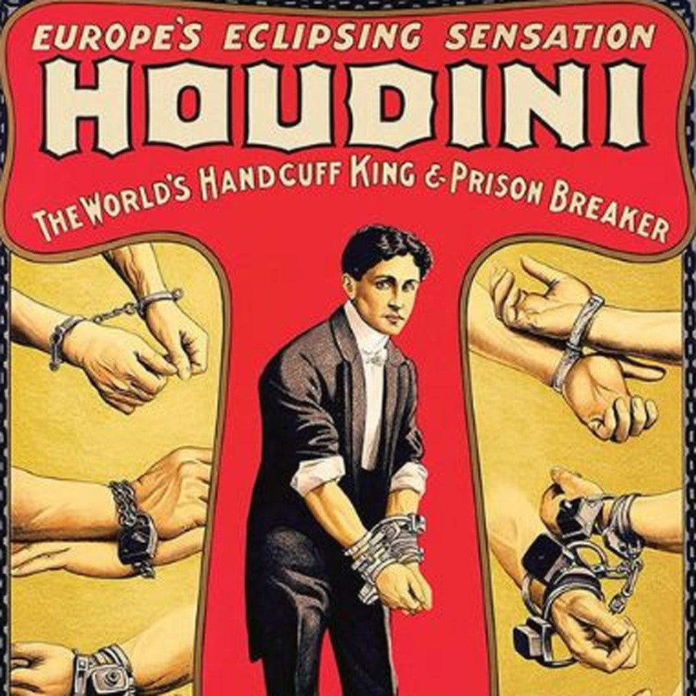 12" X 18" Houdini Handcuff King Vintage Magic Poster Wall Art