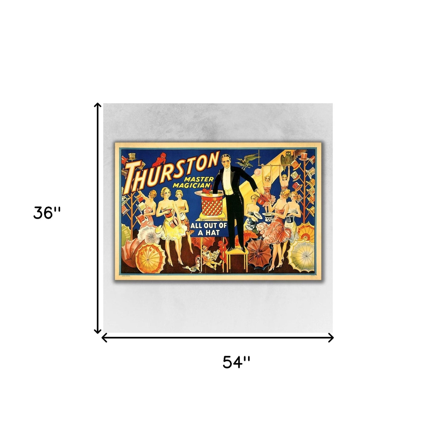 Thurston Out Of A Hat Vintage Magic Unframed Print Wall Art