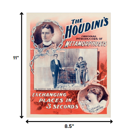 Houdini Spirits Vintage Magic Unframed Print Wall Art