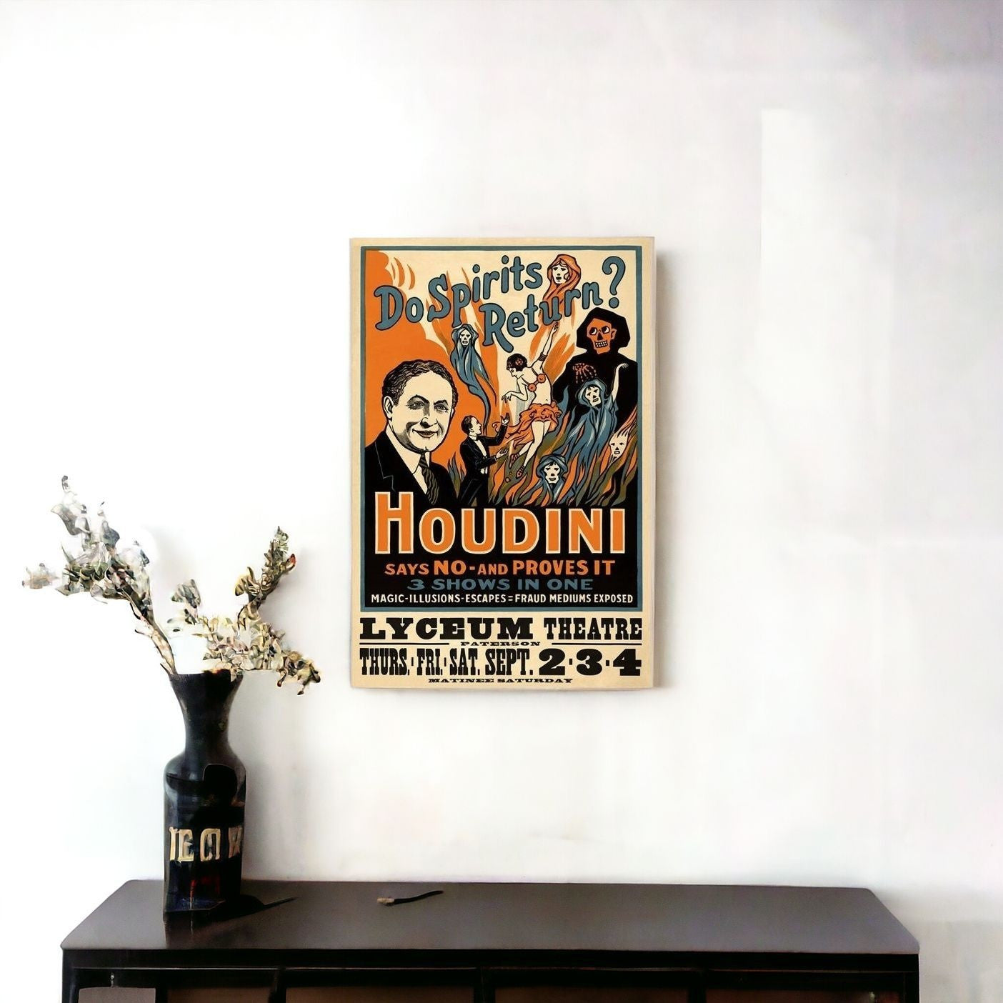 Master Mystifier Houdini Vintage Magic Unframed Print Wall Art